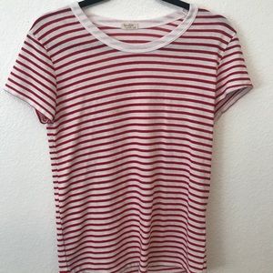 Brandy Melville Red and White Striped shirt!